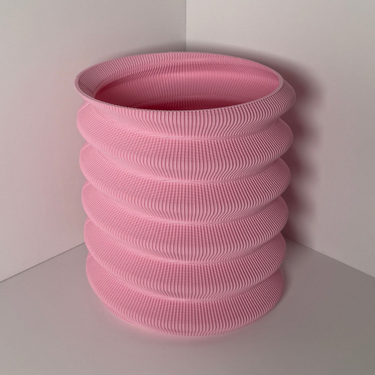 SWIRL POT, LARGE - DUSTY PINK