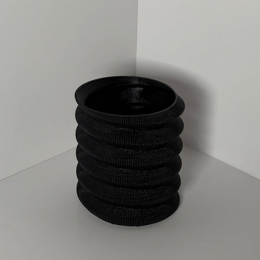 SWIRL PLANTER, SMALL - JET BLACK